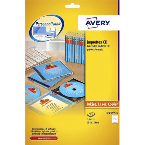 CD-Einlegekarte Avery L7435-25 151x118mm
