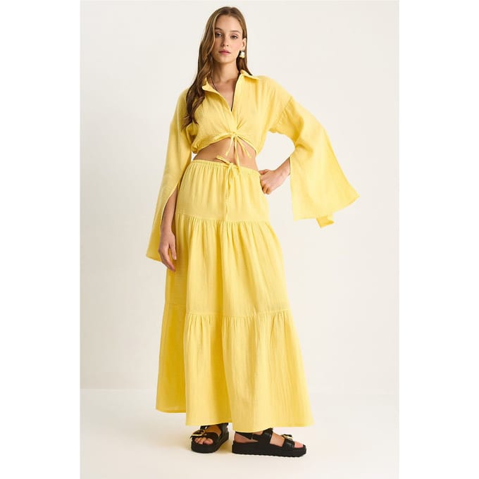 Frillige Shirt-Rok Twee-Delige Coördinatie Set