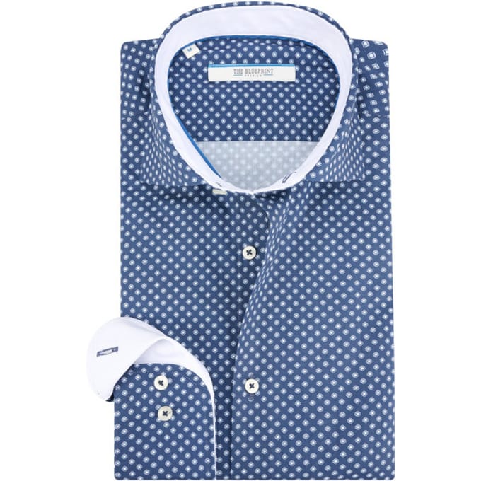 The BLUEPRINT Premium Business Overhemd Donkerblauw Heren