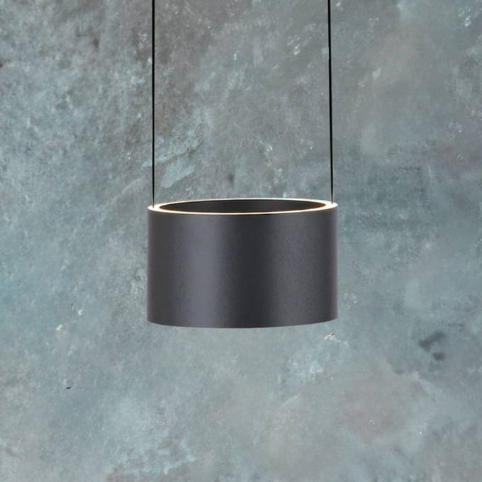 LED hanglamp PURE Clipse, grijs, Ø 20 cm, CCT-dimmer, 2-lamps