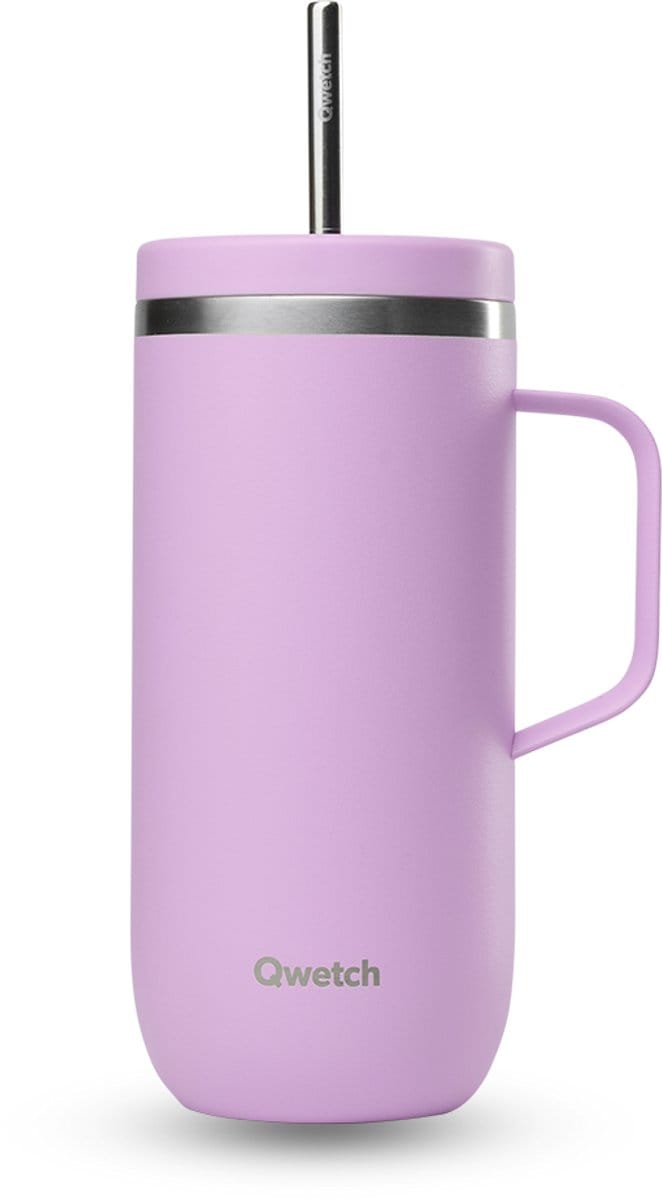 Qwetch Cold Cup Geïsoleerd met Handvat - Pastel Lavendel