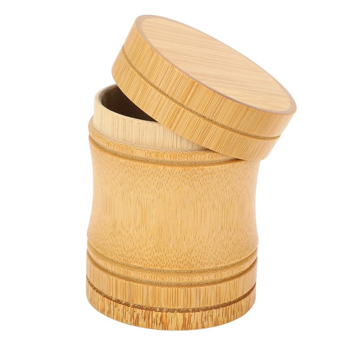 Boîte de rangement portable et légère en bambou pour thé beige