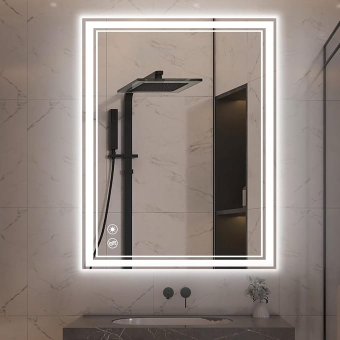 Verlichte Badkamerspiegel met Anti-Damp en Dimbare LED Verlichting