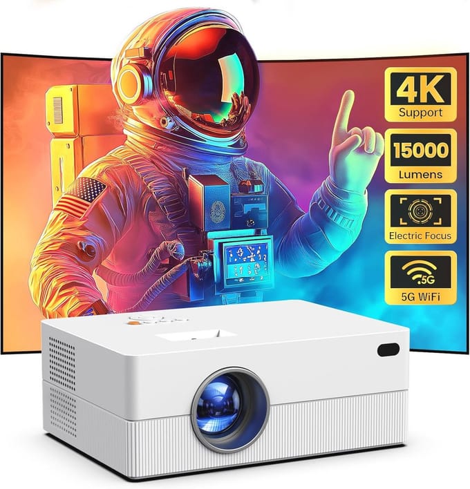 Draagbare Mini Beamer 4K met WiFi en Bluetooth - Perfect voor Buitenfilms