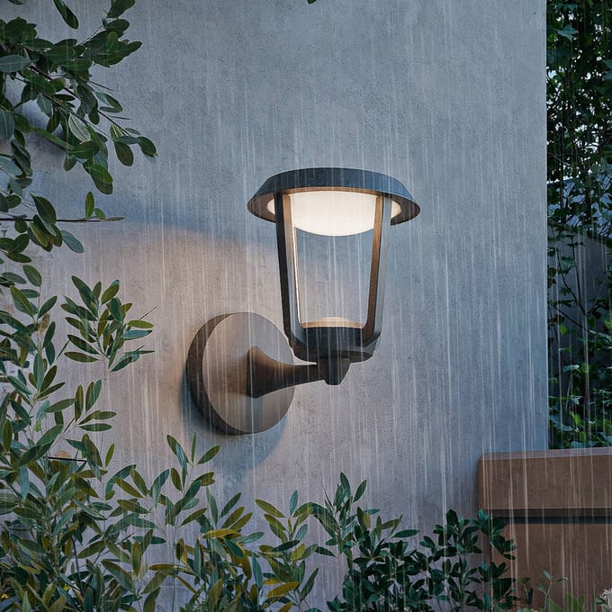 Philips Nuvy wandlamp - buitenverlichting - bewegingssensor - warmwit licht: 2700 K - antraciet - PowerShield-coating - lange levensduur