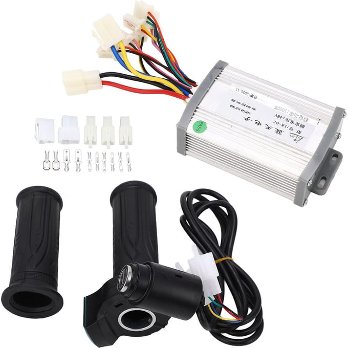 48V 1000W Motor Geborstelde Controller Draaigas met Sleutelslot Set Elektrische Fiets Fiets Retrofit Controller Kit white