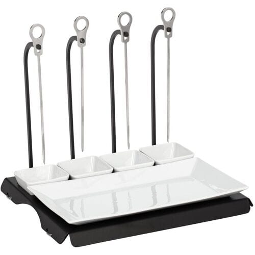 GGM Gastro Spießaufhänger - Schwarz - inkl. 4 Spießen Zwart / Wit