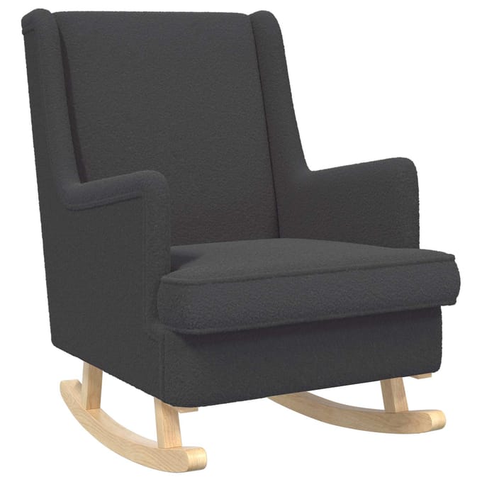 vidaXL - Schommelstoel - Donkergrijs - 62 - x - 80 - x - 85 - cm - Bouclé