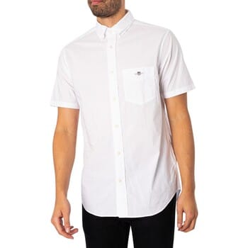 Gant - Overhemd Short Sleeve Wit - Heren - Maat XXL - Regular-fit