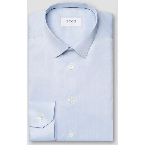 Eton Overhemd Uni Color Signature Twill Pointed Collar Licht Blauw / male