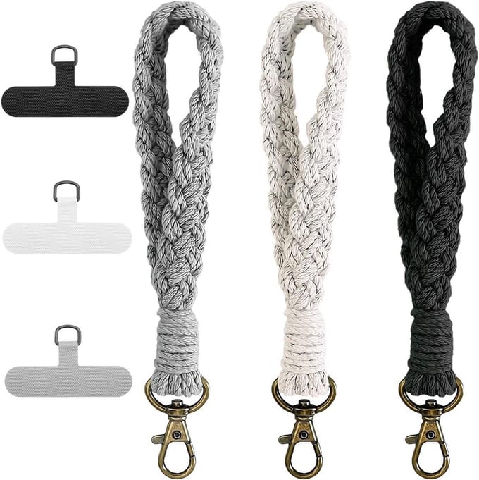 Solidchoice - Boho Macrame Telefoon Polsband met Tether Tabs