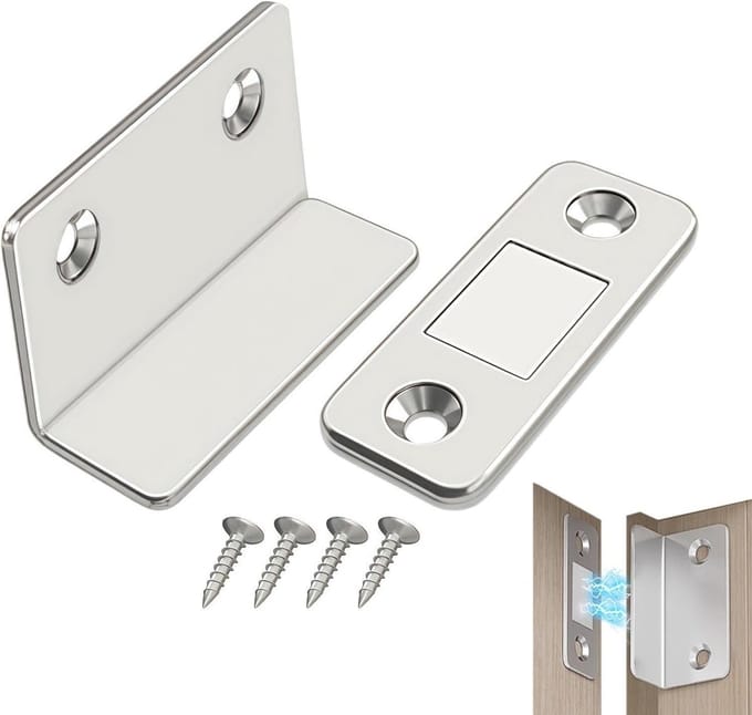 Magnetische sluitingen - Kastdeur sluiters - Kasten sluiten - Onzichtbaar boren - 2 stuks - Grijs