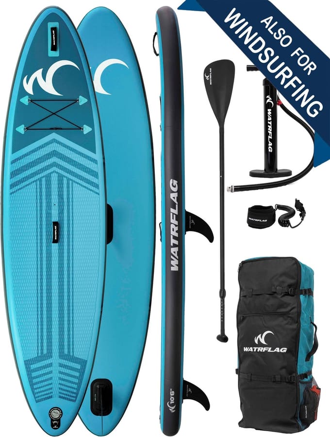 Watrflag Jibe WindSUP Board 10'6'' Set - 320 cm - Opblaasbaar Stand Up Paddle Board ook geschikt voor windsurfing 320