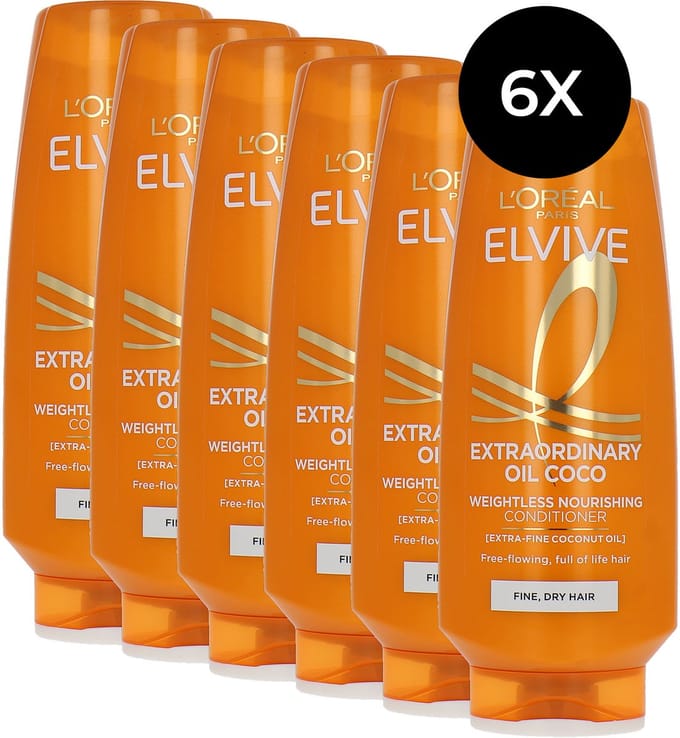L'Oréal Elvive Extraordinary Oil Coco Weightless Nourishing Conditioner - 6 x 300 ml