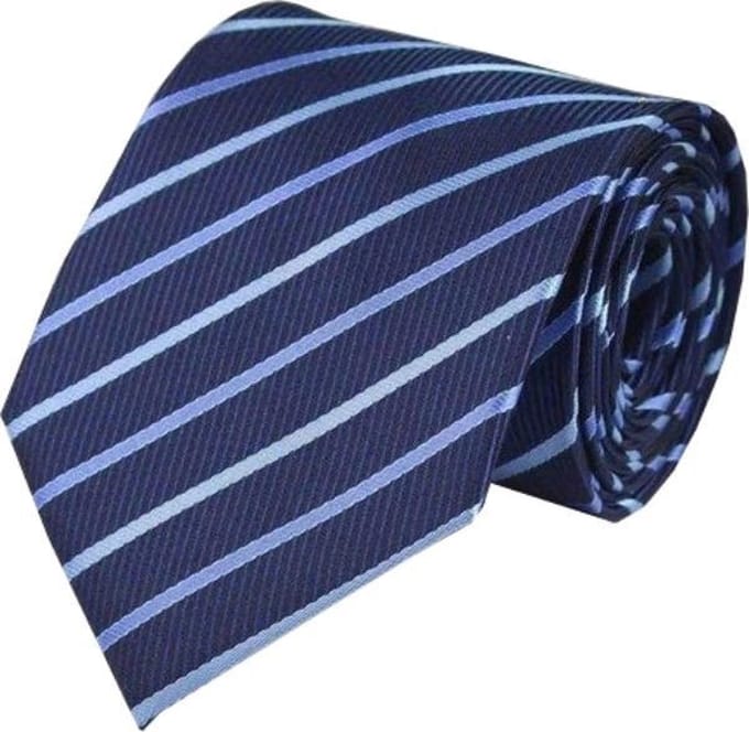 Fako Fashion® - Luxe Stropdas - 145cm - 8cm - Blauw/Lichtblauw Gestreept