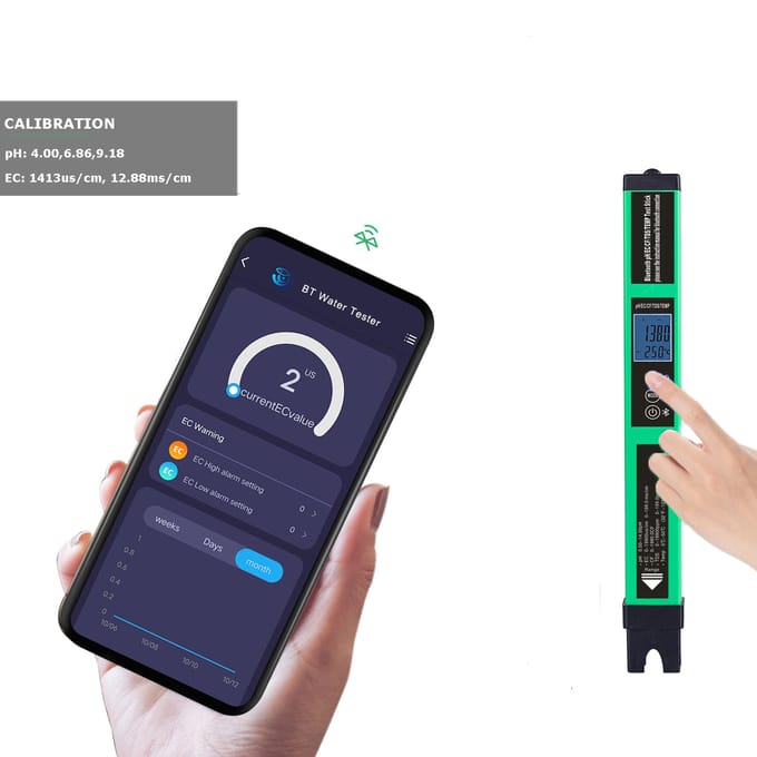 5-in-1 Digitale pH-meter Waterkwaliteitstester Slimme BT pHECTDSCFTemp Tester voor Drinkwater veelkleurig