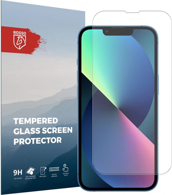 Rosso Screen Protector Geschikt voor Apple iPhone 13 / 13 Pro 9H Tempered Glass - iPhone 13 (Pro) - Case Friendly - Gehard Bescherm Glas