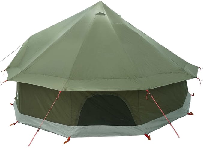 vidaXL - Tipi - Tent - 8-persoons - Leger - Groen - Polyester - en - Staal