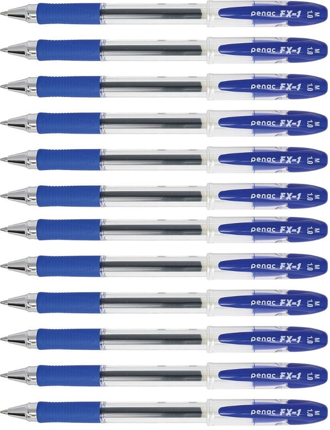 Penac FX-1 - Gel pen - 0.7mm - Blauwe inkt - 12 Pack