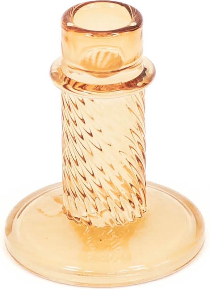 Housevitamin Glazen Kandelaar -Amber-8x10cm