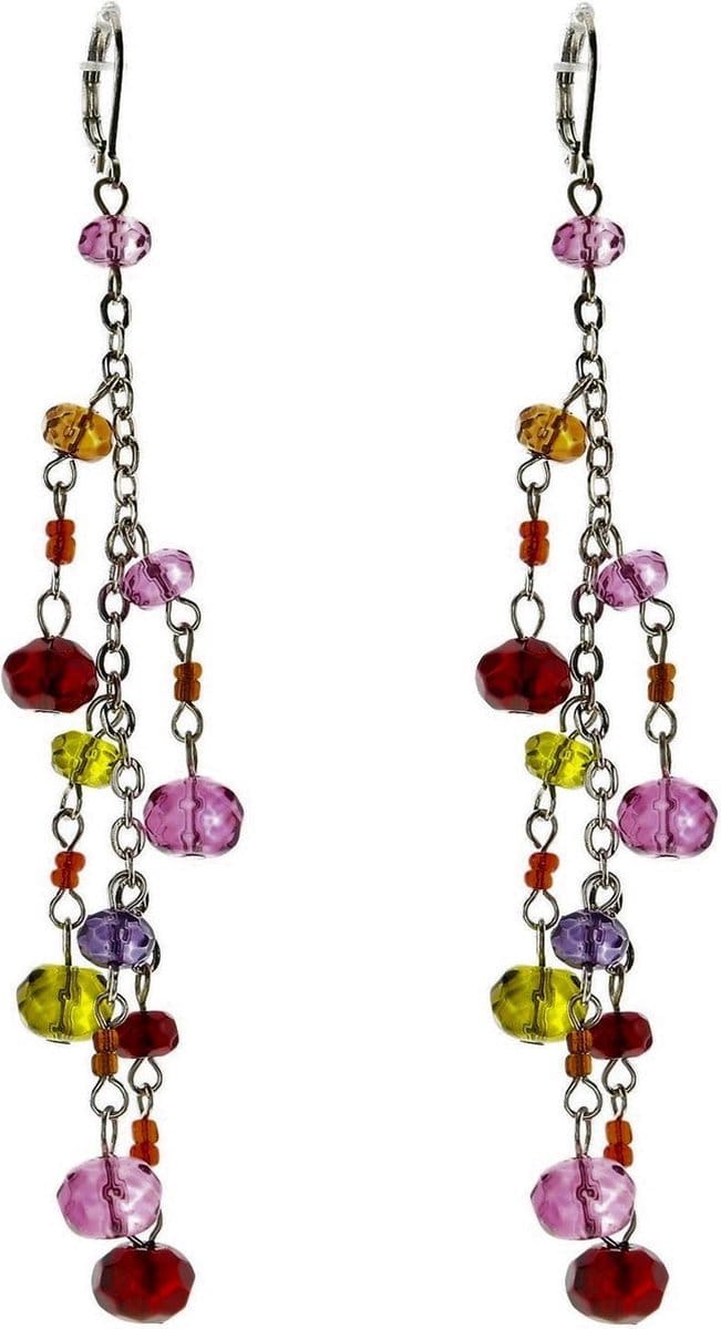 Behave - Lange oorhangers dames - Boho stijl - Gekleurde kralen