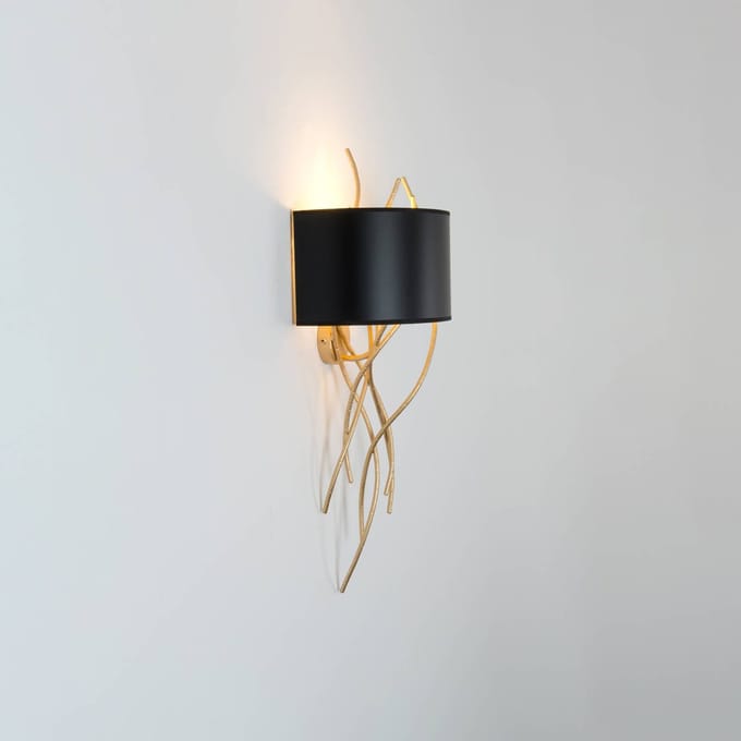 Holländer Wandlamp Elba Corto 1-lamp zwart/goud