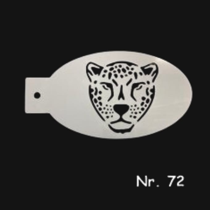 Schminksjabloon - panter hoofd (nr. 72) - 12cm