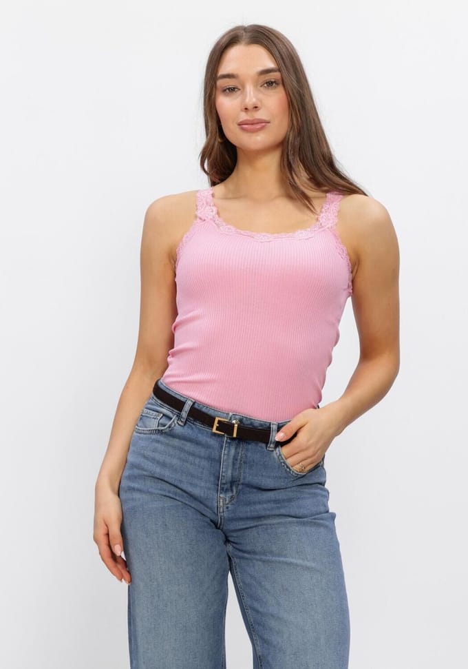 Rosemunde Babette Deep Back Silk Top Dames - Topjes - Roze - Maat L