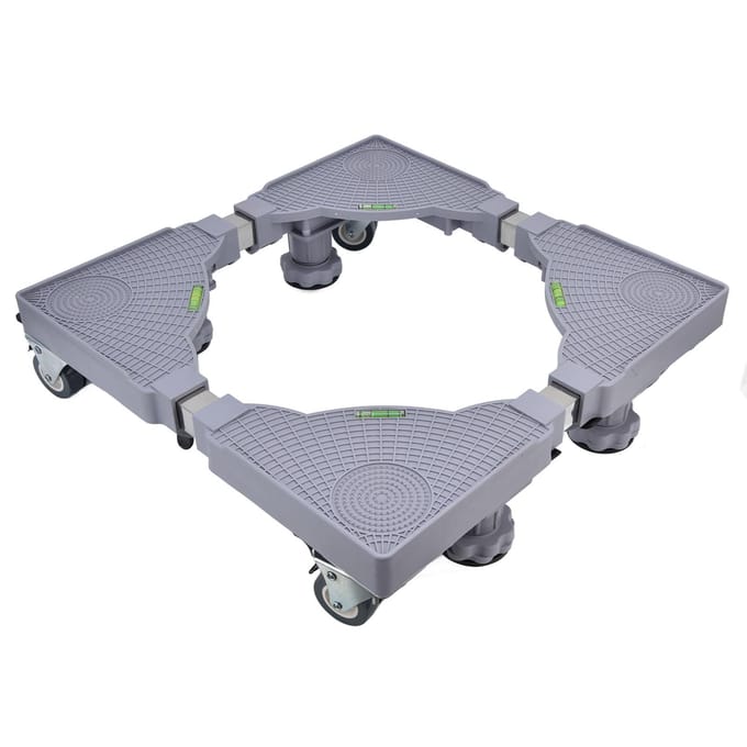 Support de Machine à Laver Multifonctionnel Mobile Réglable Base Mobile à Roulettes avec Roues Blocables gray