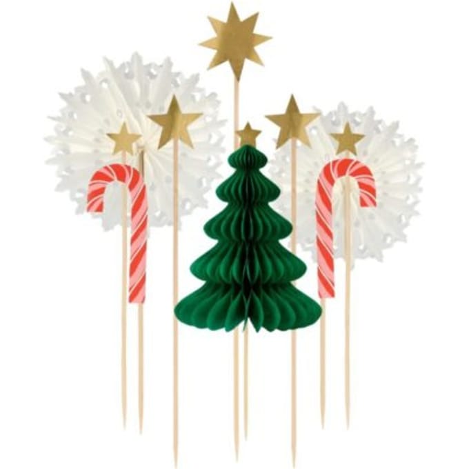 Meri meri kerst - taart toppers honeycomb