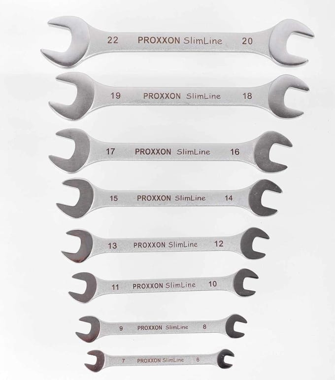 Dubbele steeksleutelset 8-delig van 6 x 7 tot 20 x 22 mm - Proxxon gereedschap