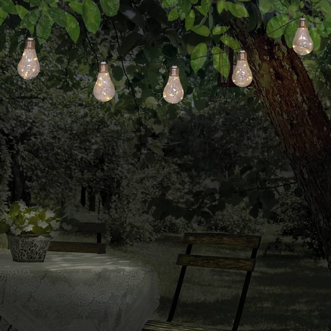 Näve LED solar-lichtketting gloeilamp, 10-lamps.
