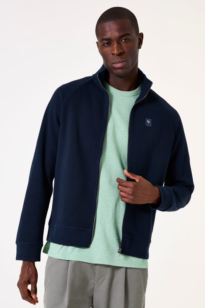 GARCIA Heren Effen Vest Blauw Lange mouw