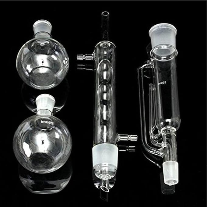 Soxhlet Extractor - Vet Extractor - Laboratorium Extractie - Bolvormig Ontwerp - 250ml - Transparant