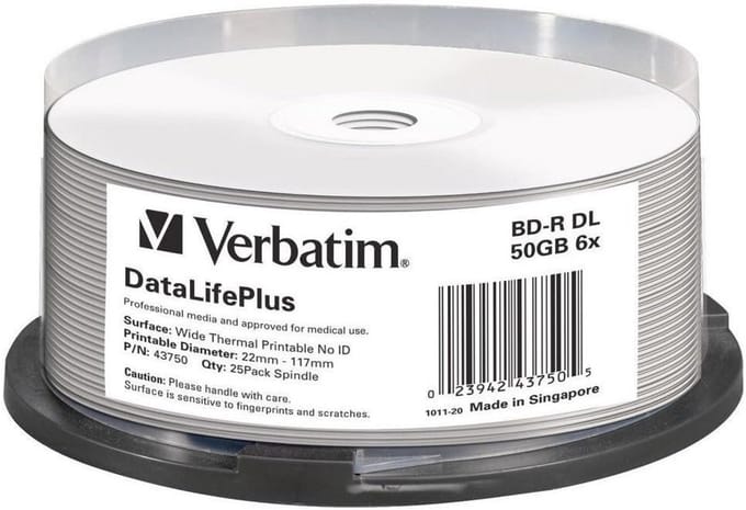 Blu-Ray Schijven - BD-R Discs - Data Opslag - Bedrukbaar Oppervlak - 50 GB - Wit