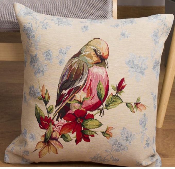 Kussenhoes - Luxe gobelinstof - Bird 2 - Vogel