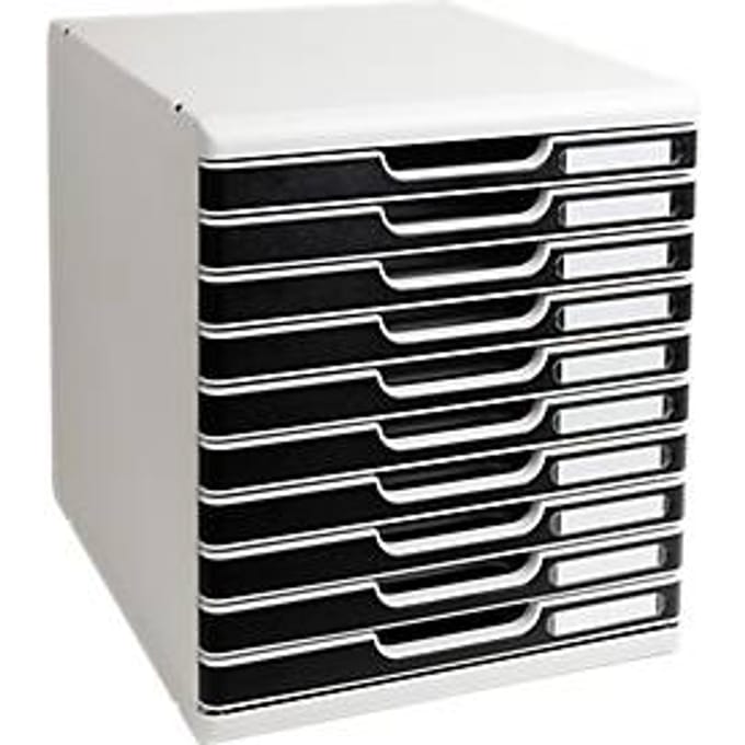 Exacompta MODULO A4-ladebox Office zwart, 10 laden gesloten A4/A4+, geruisloos, veiligheidsstop, stapelbaar