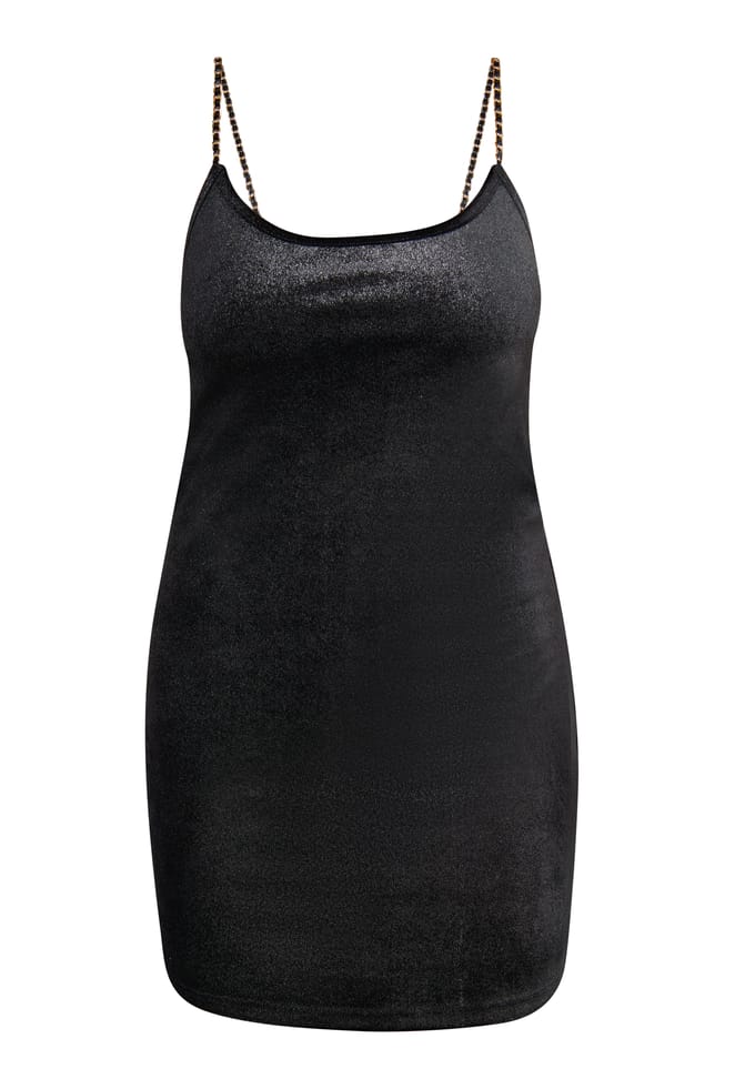 Faina Mini fluwelen jurkje met glitters Dames zwart