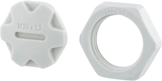 Q-Link wartelmoer - met blindstop - M20 - grijs