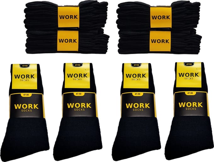 Work zwarte werksokken 20 paar maat 47/50