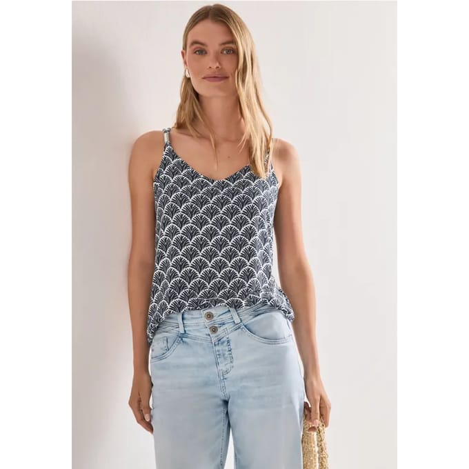 Top met V-hals en decoratief detail