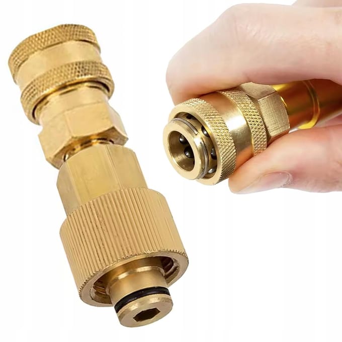Rosfix Adapter Vervanging TR22 - Messing 1/4" Snelkoppeling - Geschikt voor Kärcher HD/HDS