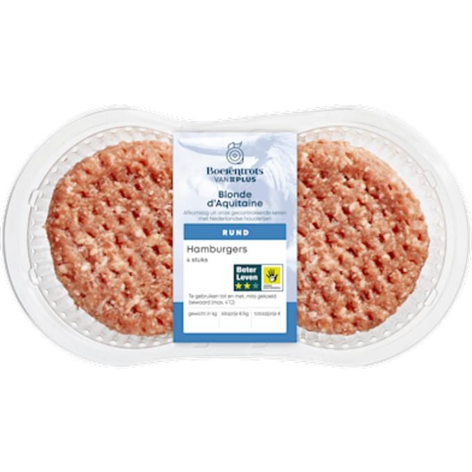 Blonde d'Aquitaine Hamburger 4 stuks
