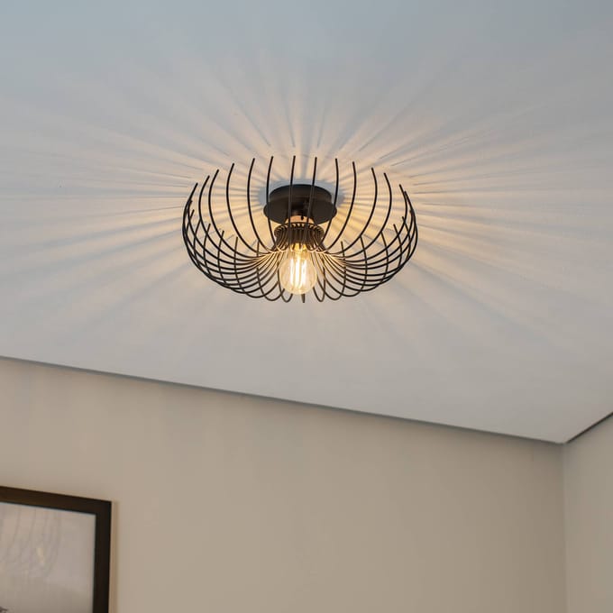Opviq Plafondlamp Aspendos N-641, zwart, metaal, Ø 36 cm