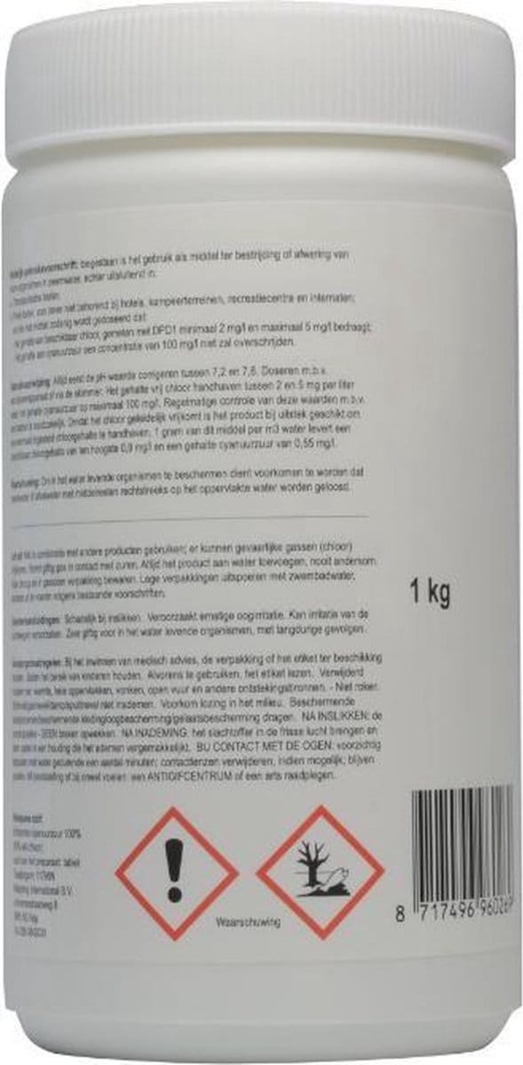 Pool Power Mini Flacon 1 Kg Chloortabletten 20 gram - Chloortabletten - Desindectie- en anti-algmiddel zwembaden