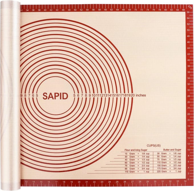 Bakmat Siliconen - Kneedmat Deeg - Taarten Bakken - Extra Dik Antislip - 60 x 91 cm - Rood