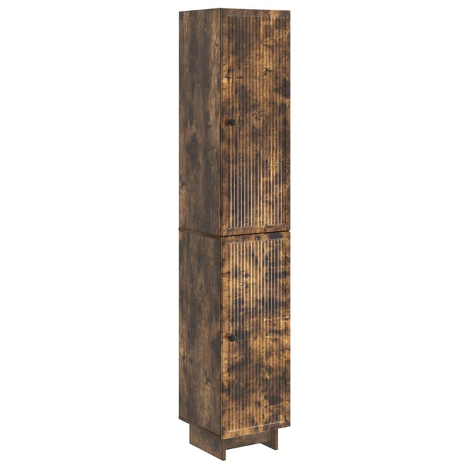 vidaXL - Kast - Set - 2 - st - Gerookt - eiken - Bewerkt - hout