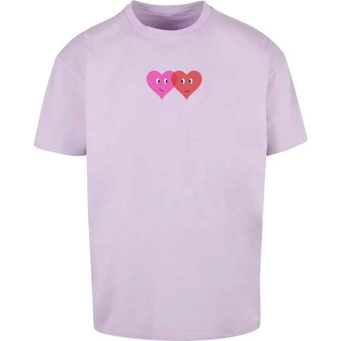 Oversized T-shirt Merchcode Hugs & Love Two Hearts
