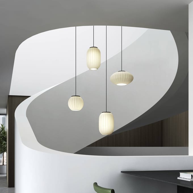 Carpyen Hanglamp Mei, kap hoog ovaal structuur zwart