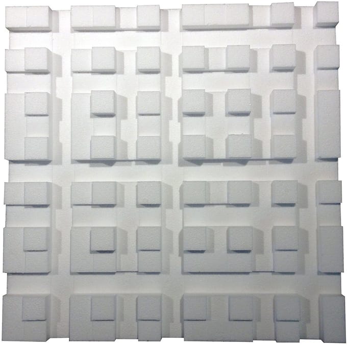 MUSIC STORE Diffusor-pakket SKYLINE, wit 4x Styroporvoorm, 600x600x100 - Diffusors
